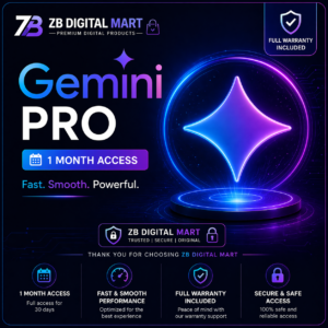 Gemini Pro Subscription – 1 Month Access (Fast & Secure)
