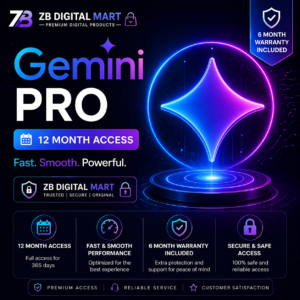 Gemini Pro Subscription – 12 Month Access with 6 Month Warranty